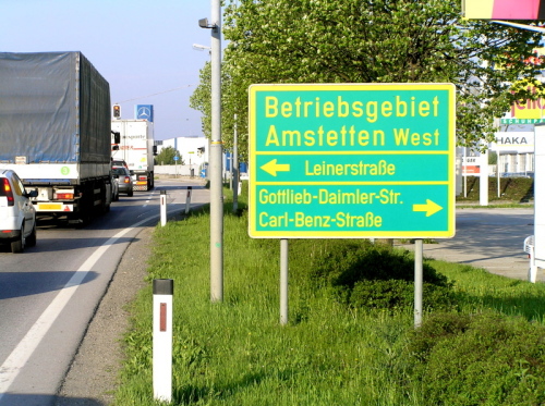 Betriebswegweiser Amstetten-West / Zum Vergrößern auf das Bild klicken