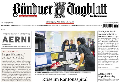 Zeitungen / Bündner Tagblatt / Zum Vergrößern auf das Bild klicken